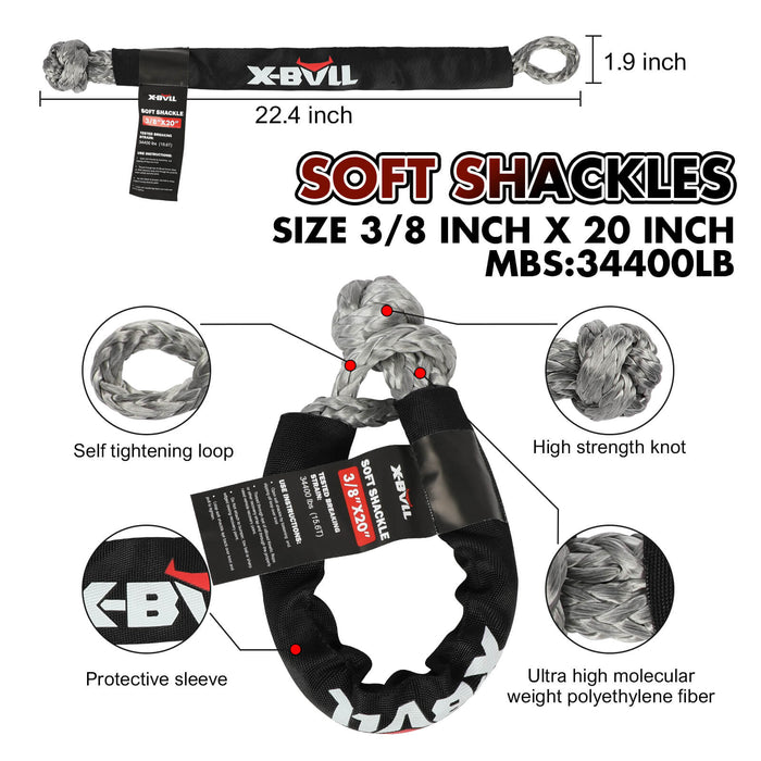 X-BULL Recovery Kit Kinetic Recovery Rope With 2PCS Recovery Tracks Gen2.0 Red Auto Accessories > 4WD & Recovery X-BULL    - Micks Gone Bush