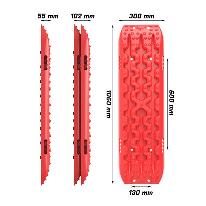 X-BULL 2PCS Recovery Tracks Snow Tracks Mud tracks 4WD With 4PC mounting bolts Red Auto Accessories > 4WD & Recovery X-BULL    - Micks Gone Bush