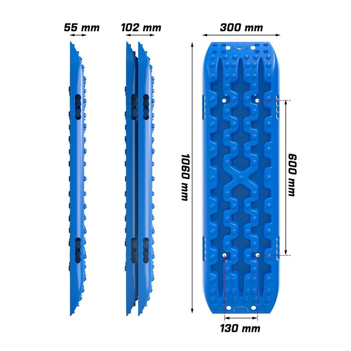 X-BULL 2PCS Recovery Boards Tracks Snow Tracks Mud tracks 4WD With 4PC mounting bolts Blue Auto Accessories > 4WD & Recovery X-BULL    - Micks Gone Bush