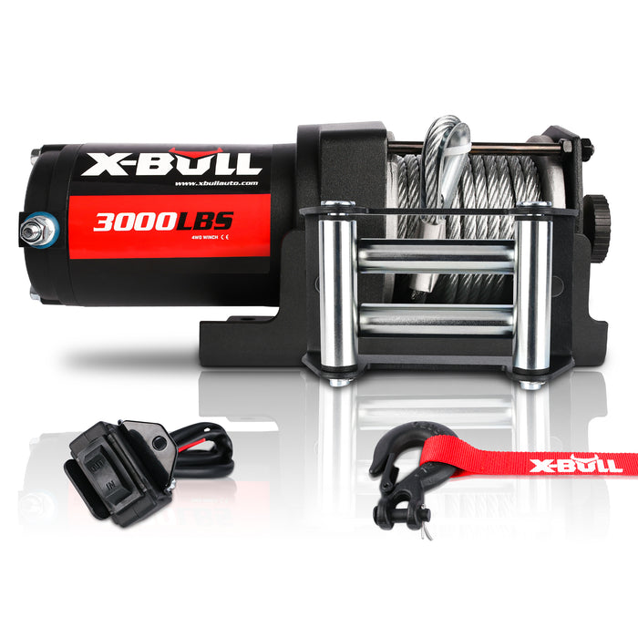 X-BULL Electric Winch 3000lbs Steel Wire Cable 12V Boat ATV UTV Winch Trailer 2 Units Auto Accessories > 4WD & Recovery X-BULL    - Micks Gone Bush