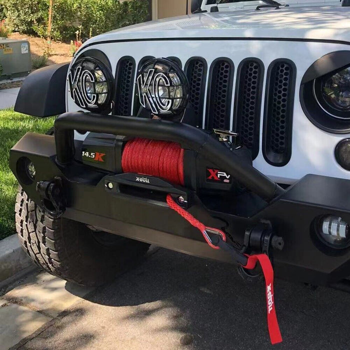 X-BULL 14500LBS Electric Winch 12V synthetic rope with 4PCS Recovery Tracks Gen3.0 Red Auto Accessories > 4WD & Recovery X-BULL    - Micks Gone Bush