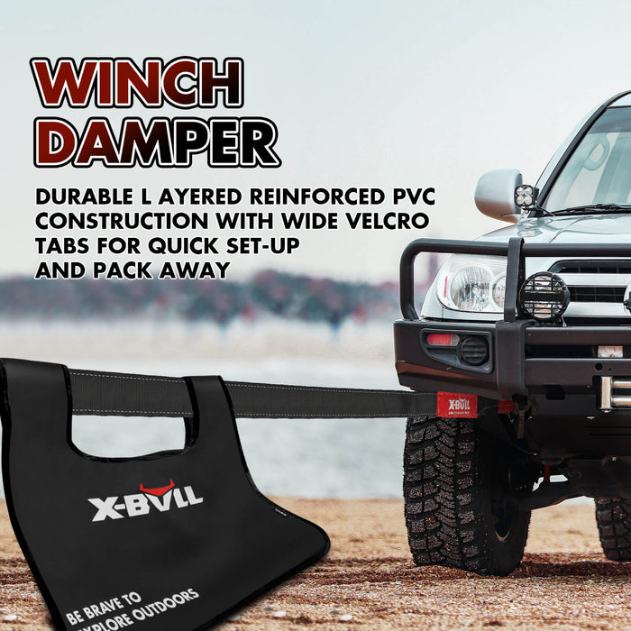 X-BULL 4WD Recovery Kit Kinetic Recovery Rope With 14500LBS Electric Winch 12V Winch 4WD 4X4 Offroad Auto Accessories > 4WD & Recovery X-BULL    - Micks Gone Bush