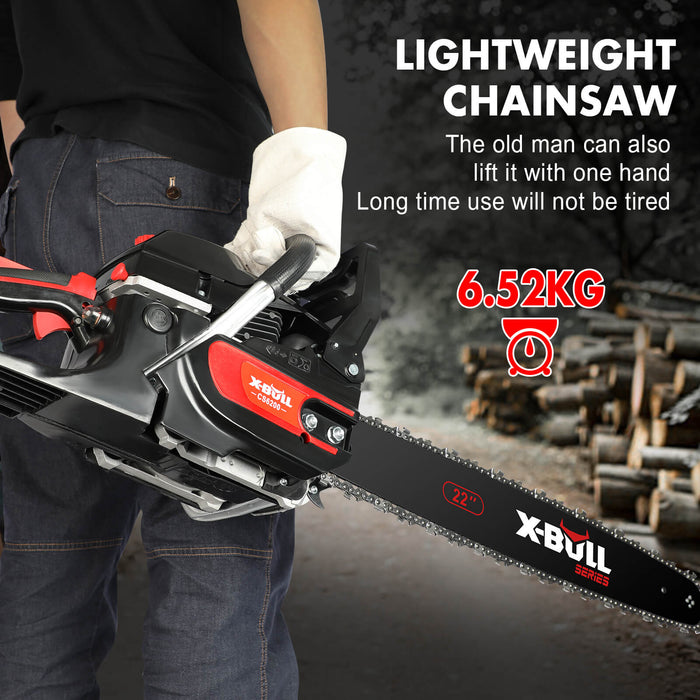 X-BULL 62cc Petrol Chainsaw Commercial Grade Pruning with E-Start Tools > Other Tools X-BULL    - Micks Gone Bush