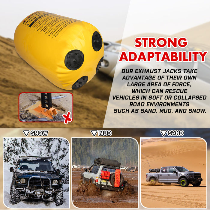 X-BULL Exhaust Jack Air Jack Rescue Kit/ 2PCS Recovery Tracks Boards  4x4 4WD Gen2.0 Auto Accessories > 4WD & Recovery Micks Gone Bush    - Micks Gone Bush