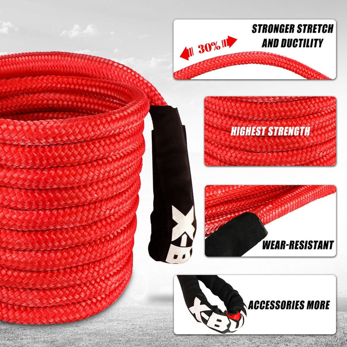 X-BULL Kinetic Rope 25mm x 9m Snatch Strap Recovery Kit Dyneema Tow Winch Auto Accessories > 4WD & Recovery X-BULL    - Micks Gone Bush