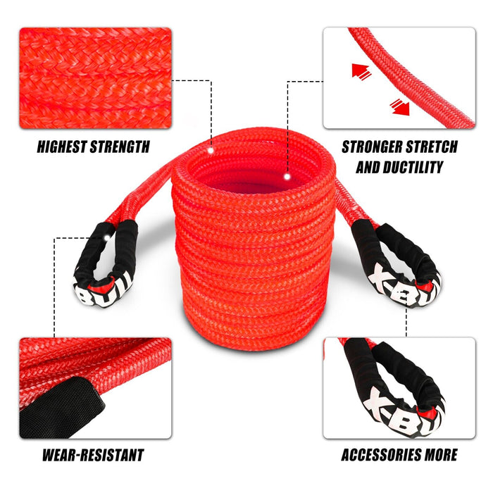 X-BULL Kinetic Rope 22mm x 9m Snatch Strap Recovery Kit Dyneema Tow Winch Auto Accessories > 4WD & Recovery X-BULL    - Micks Gone Bush