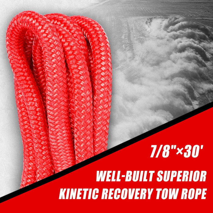 X-BULL Kinetic Rope 22mm x 9m Snatch Strap Recovery Kit Dyneema Tow Winch Auto Accessories > 4WD & Recovery X-BULL    - Micks Gone Bush