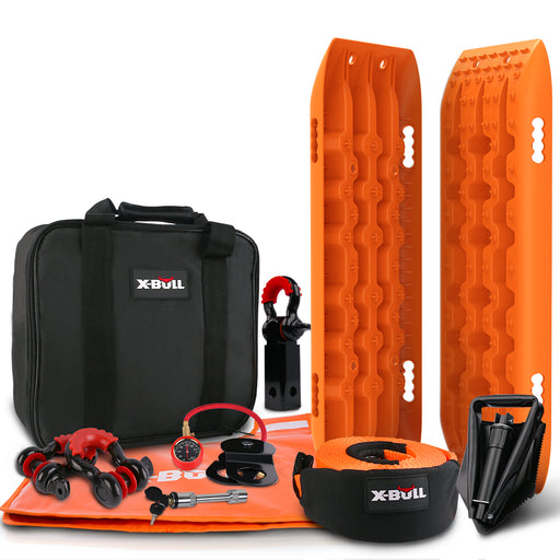 X-BULL Winch Recovery Kit Snatch Strap Off Road 4WD with Recovery Tracks Gen 2.0 Boards Orange Auto Accessories > 4WD & Recovery X-BULL    - Micks Gone Bush