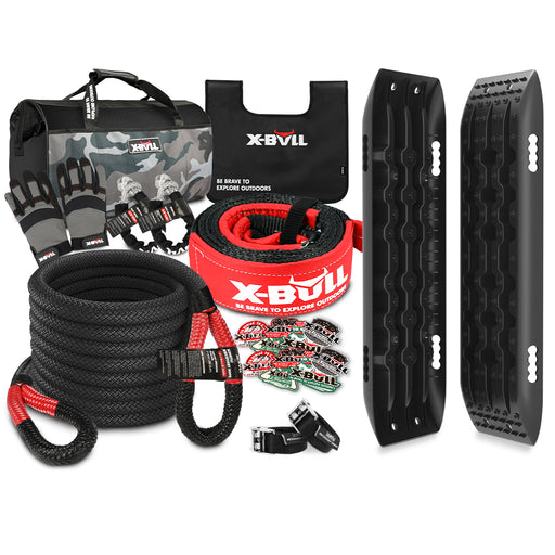 X-BULL Recovery Kit Kinetic Recovery Rope Snatch Strap / 2PCS Recovery Tracks 4WD Gen2.0 Auto Accessories > 4WD & Recovery X-BULL    - Micks Gone Bush