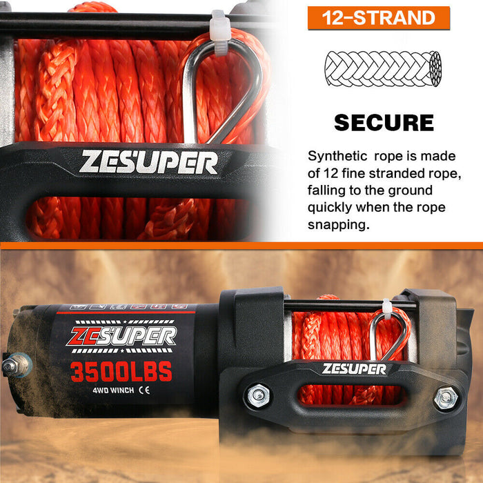 ZESUPER 3500LB Electric Winch 12V Wireless Portable ATV UTV Boat Trailer 4WD Auto Accessories > 4WD & Recovery Micks Gone Bush    - Micks Gone Bush