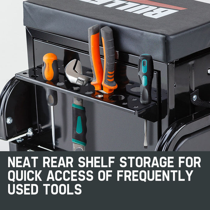 Rolling Garage Tool Storage and Comfort Seat Solution with Tray Tools > Tools Storage Micks Gone Bush    - Micks Gone Bush