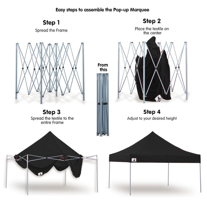 Wallaroo Gazebo Tent Marquee 3x3 PopUp Outdoor Black Home & Garden > Shading Micks Gone Bush    - Micks Gone Bush