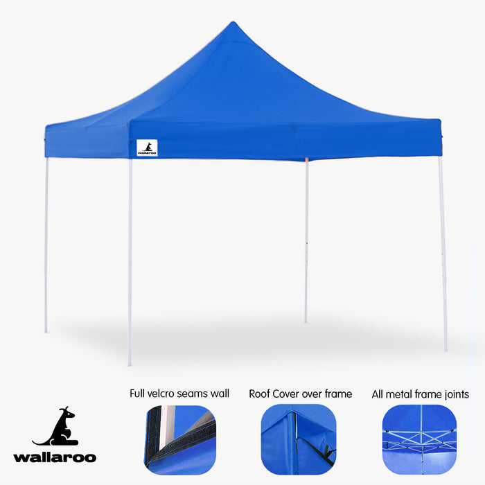 Wallaroo Gazebo Tent Marquee 3x3 PopUp Outdoor- Blue Home & Garden > Shading Micks Gone Bush    - Micks Gone Bush