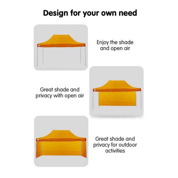 Wallaroo Gazebo Tent Marquee 3x4.5m PopUp Outdoor Orange Home & Garden > Shading Micks Gone Bush    - Micks Gone Bush