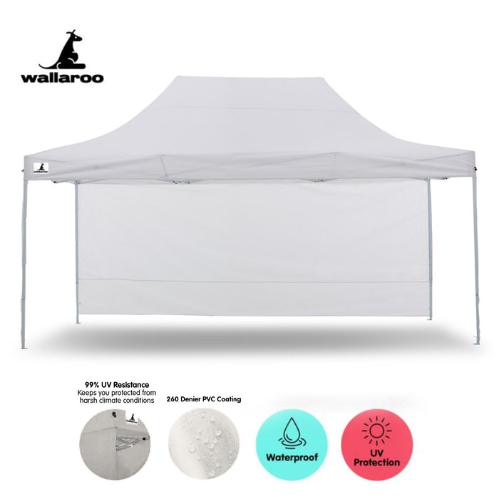 Wallaroo Gazebo Tent Marquee 3x4.5m PopUp Outdoor White Home & Garden > Shading Micks Gone Bush    - Micks Gone Bush