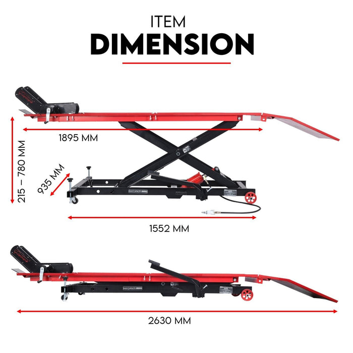 Effortless Bike Raising 500kg Motorcycle Hydraulic Lift Table with Air Jack Auto Accessories > Auto Accessories Others Micks Gone Bush    - Micks Gone Bush