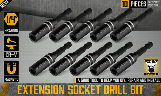 Versatile Tooling 10Pc Magnetic Extension Socket for 1/4 Drill Bit Holder Tools > Other Tools Micks Gone Bush    - Micks Gone Bush