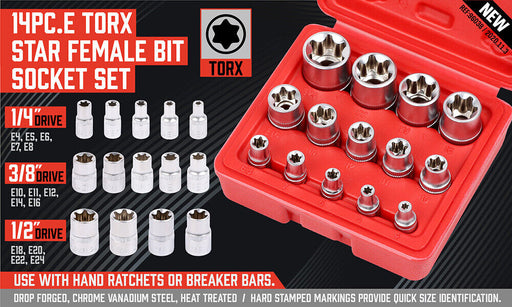 Complete Precision 14Pc E-Torx Socket Set E4-E24 with Case Tools > Other Tools Micks Gone Bush    - Micks Gone Bush