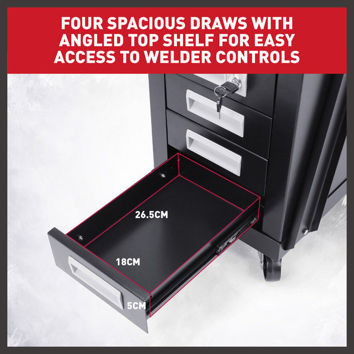 4-Drawer Welding Cart MIG Welder Trolley Cabinet TIG ARC MMA Plasma Cutter Bench Tools > Tools Storage Micks Gone Bush    - Micks Gone Bush